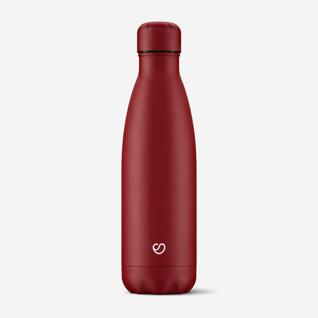 Thermosflasche Matt Rot mit Deckel – 500 ml