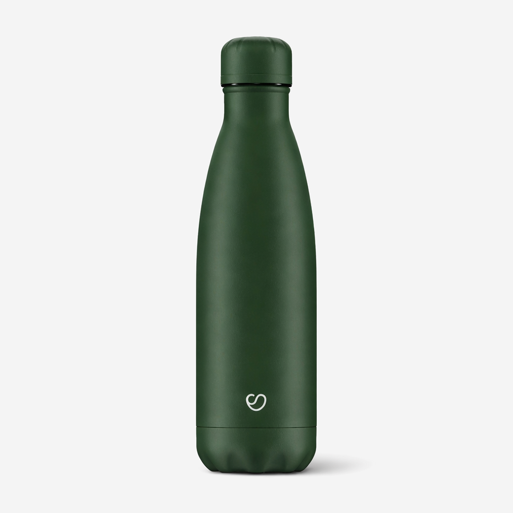 Thermosflasche Grün Matt mit Deckel – 500 ml