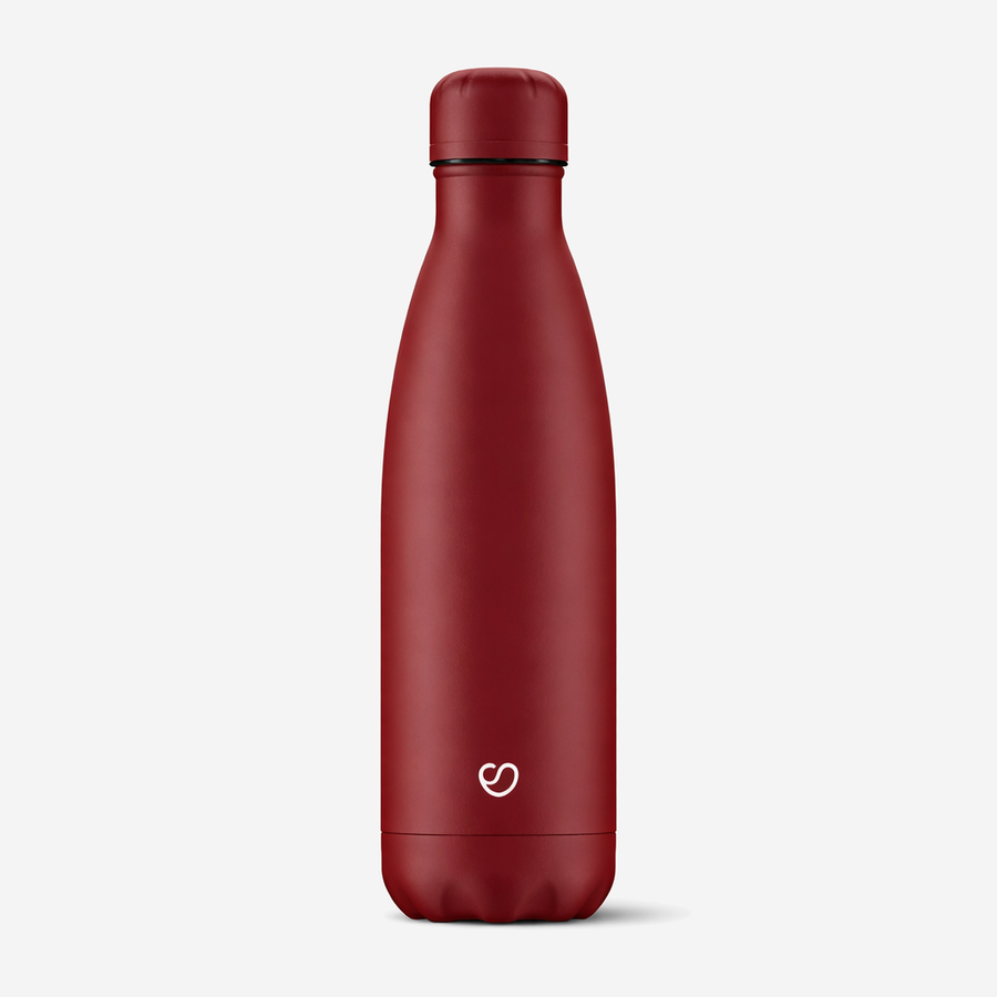 Thermosflasche Matt Rot mit Deckel – 500 ml