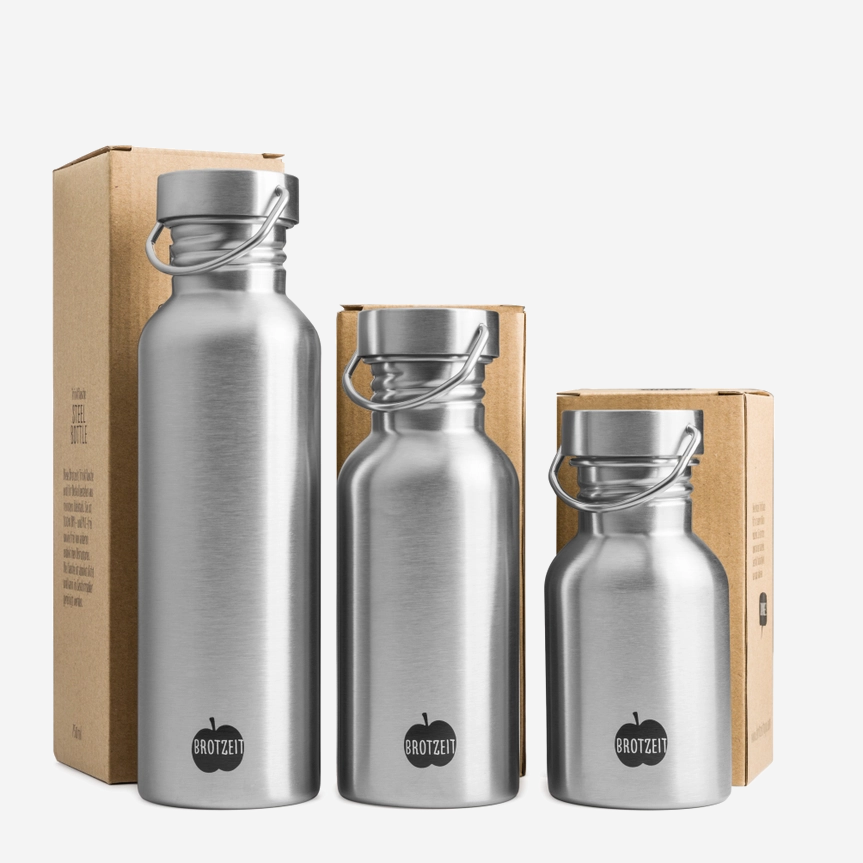 Brotzeit Trinkflasche aus Edelstahl plastikfrei BPA