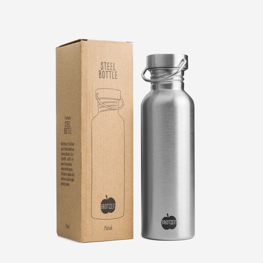 Brotzeit Trinkflasche aus Edelstahl plastikfrei BPA