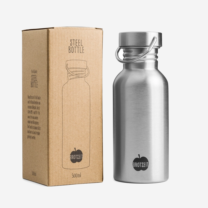 Brotzeit Trinkflasche aus Edelstahl plastikfrei BPA